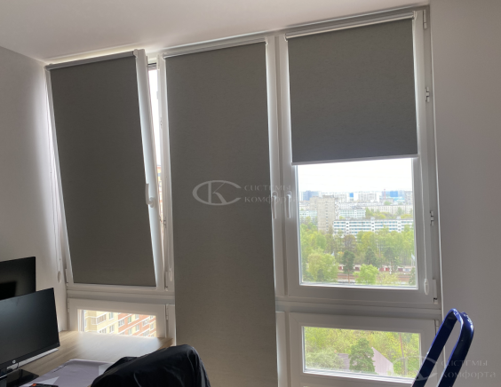 Портфолио свободновисящие рулонные шторы